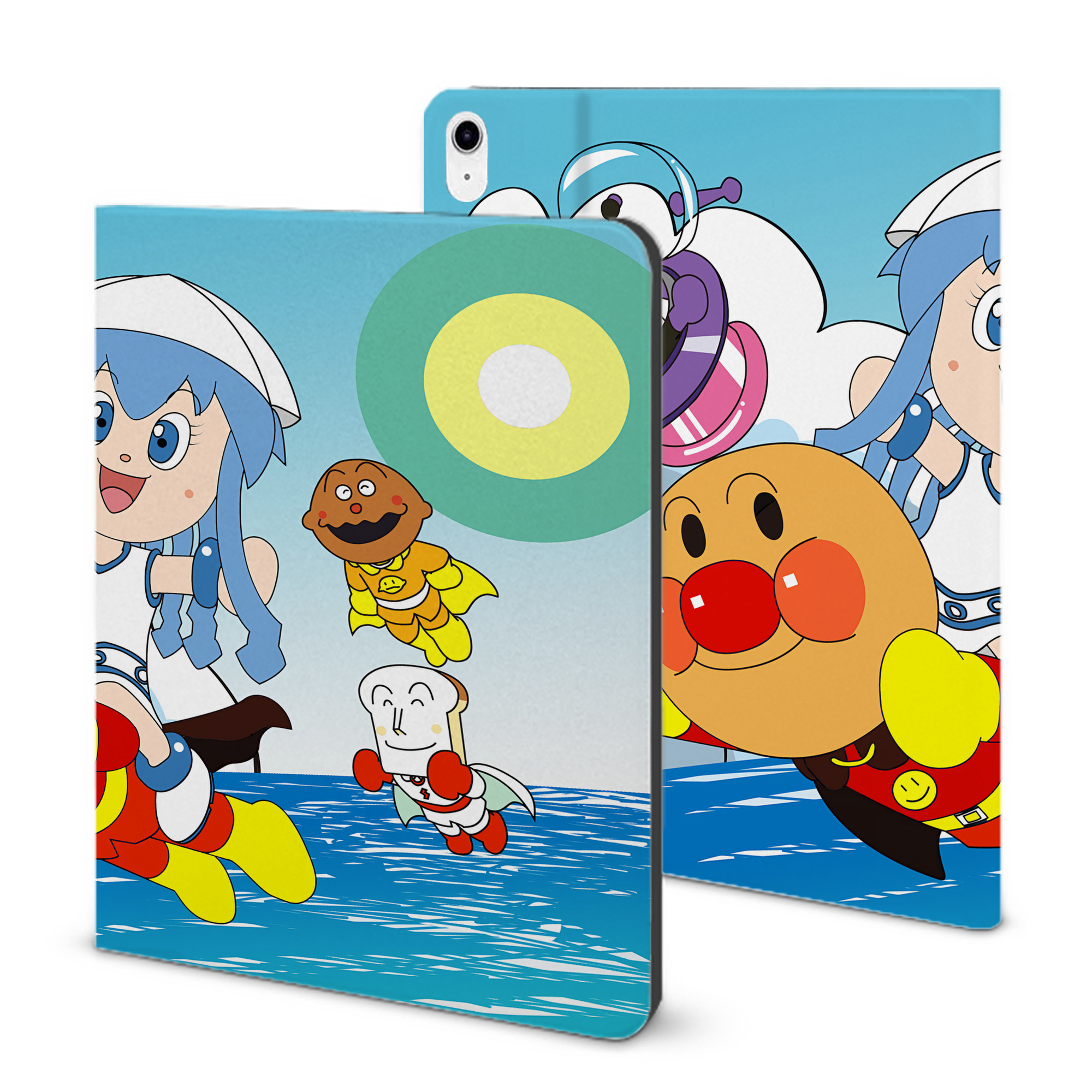 （画像用） アンパンマン Anpanman IPad ケース ブック型 PUレザー TPU 耐衝撃 軽量 薄型 ペン収納なし 全面保護 IPad 各モデル対応